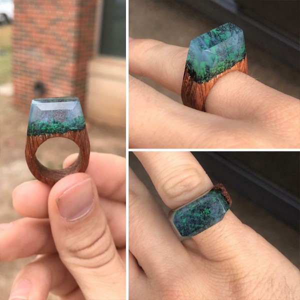 Bu adam bu yüzüğü bir “Benim Saklı Ormanım” yüzüğü isteyen kız arkadaşı için yapmış ve tam olarak doğru gözükmesini sağlayana kadar 10 baş