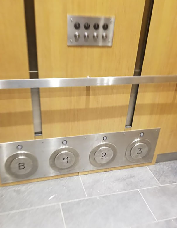 6. Ayakla da basılabilen asansör tuşları.
