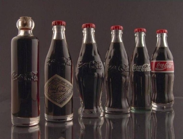 9. Yıllar içinde Coca Cola şişelerinin değişimi.