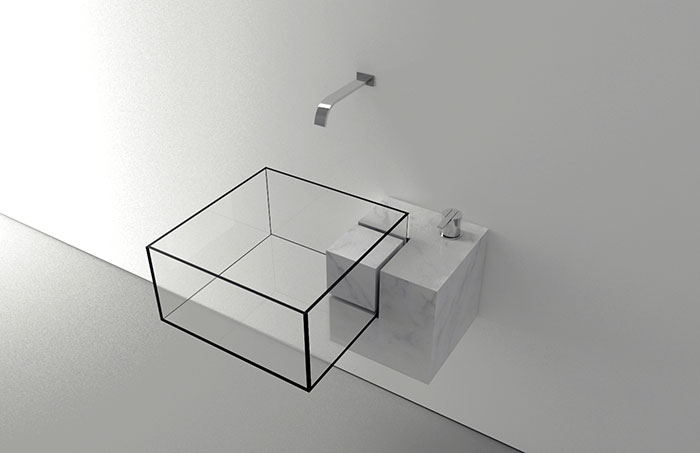 25. Mimar Victor Vasilev'in yaptığı küp biçiminde tasarlanan lavabo